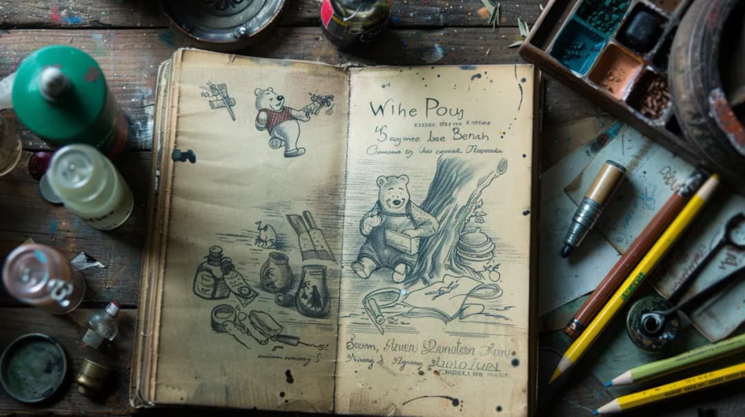 Szkice Kubusia Puchatka - magia ilustracji książkowych z klasycznej serii